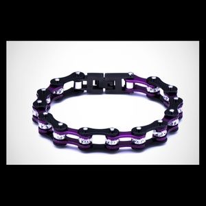 Mens D&Z Stainless Steel Motorcycle Bike Bracelet